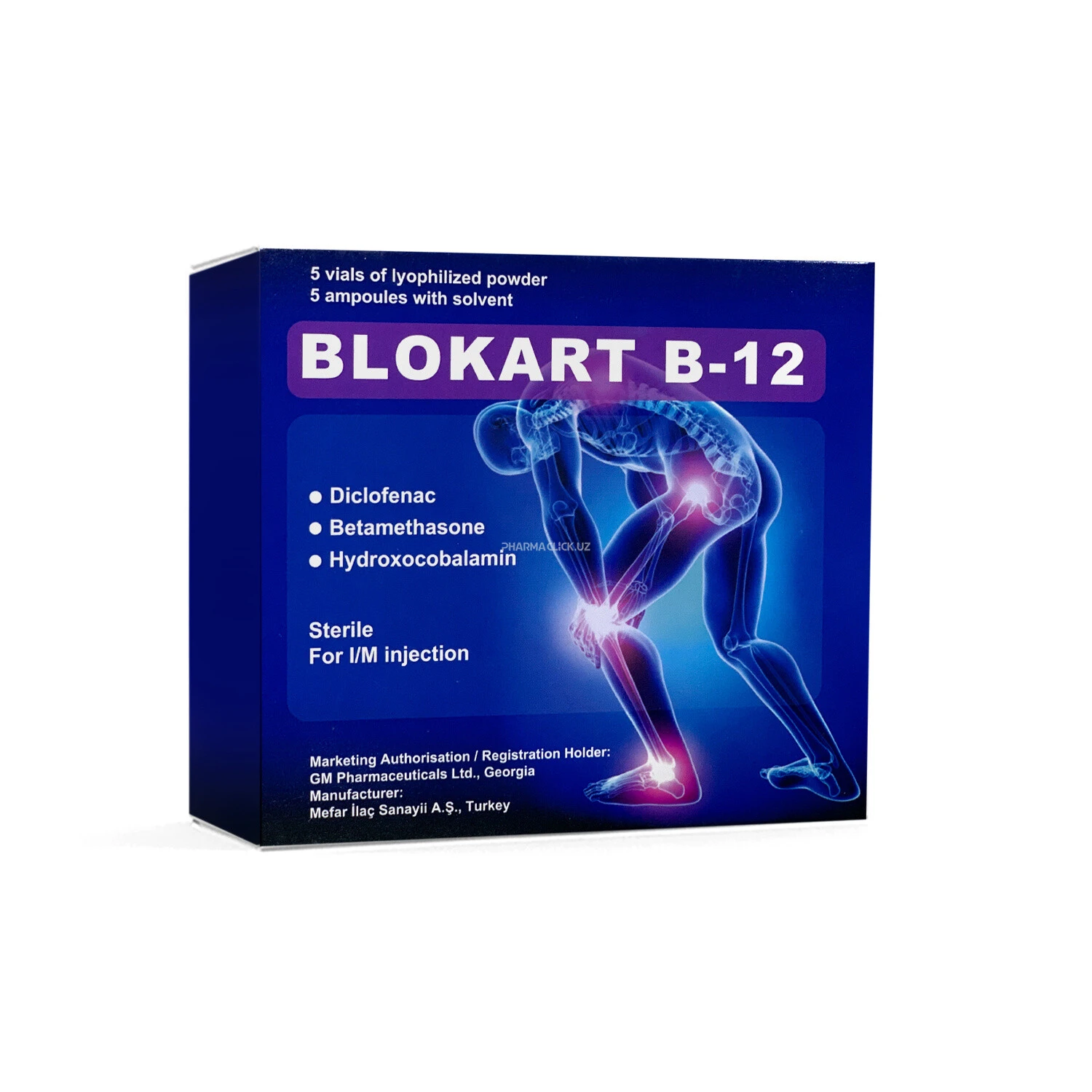 Blokart B-12 liofillangan kukun №5 (in'ektsiya uchun eritma po 3 ml № 5 amp)