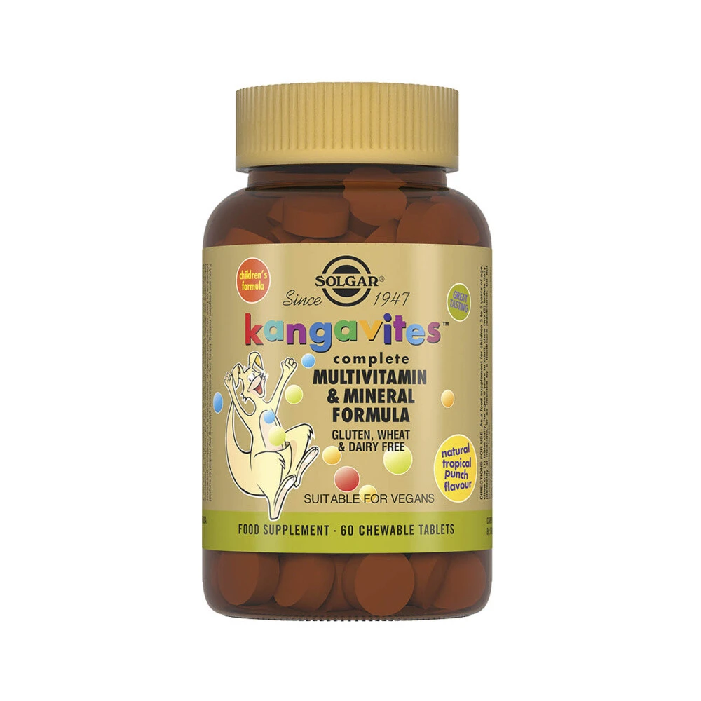 Кангавитес, мультивитамины и минералы со вкусом тропических фруктов, Solgar