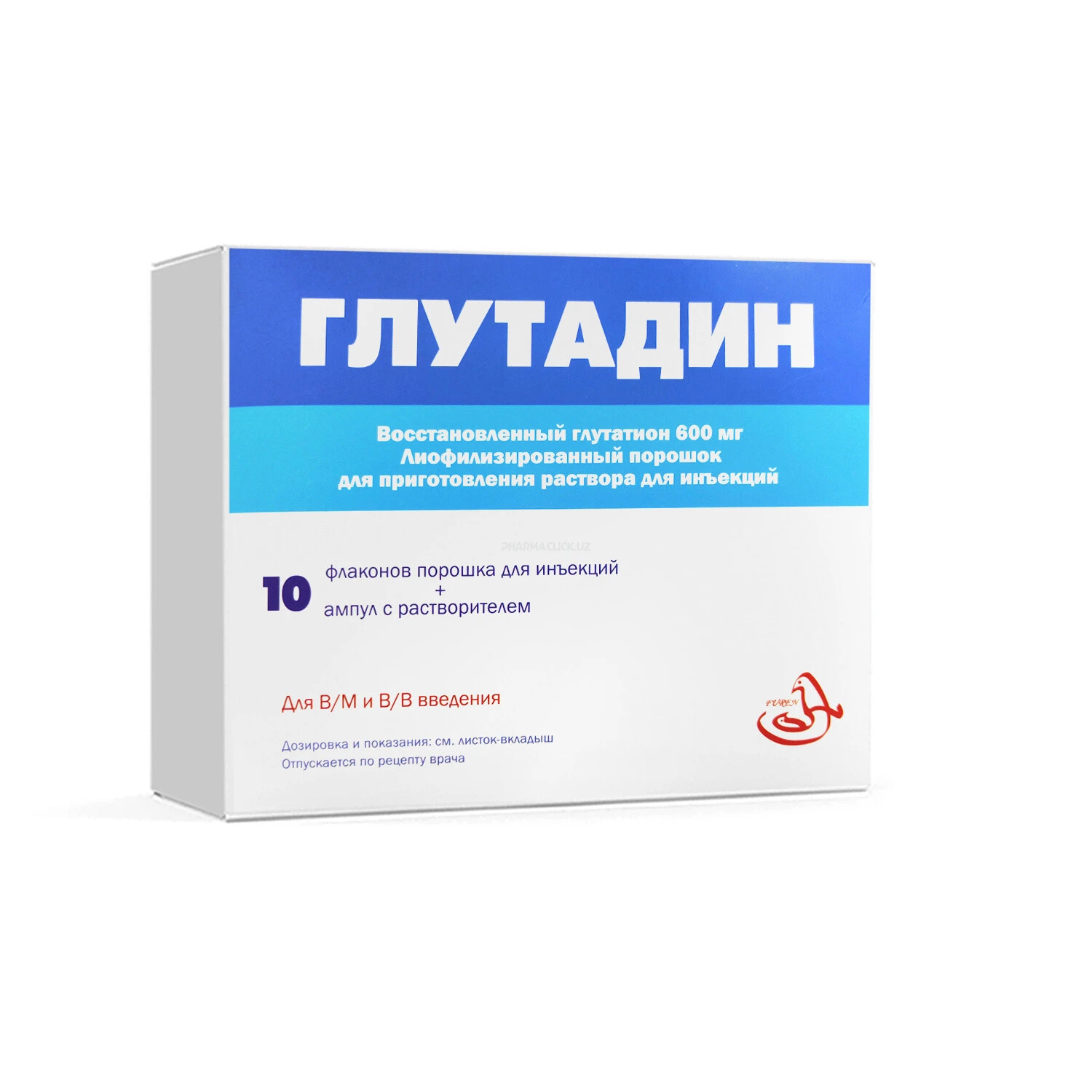 Glutadin vena ichiga va mushak ichiga yuborish uchun eritma tayyorlash uchun kukun fl 600mg №10