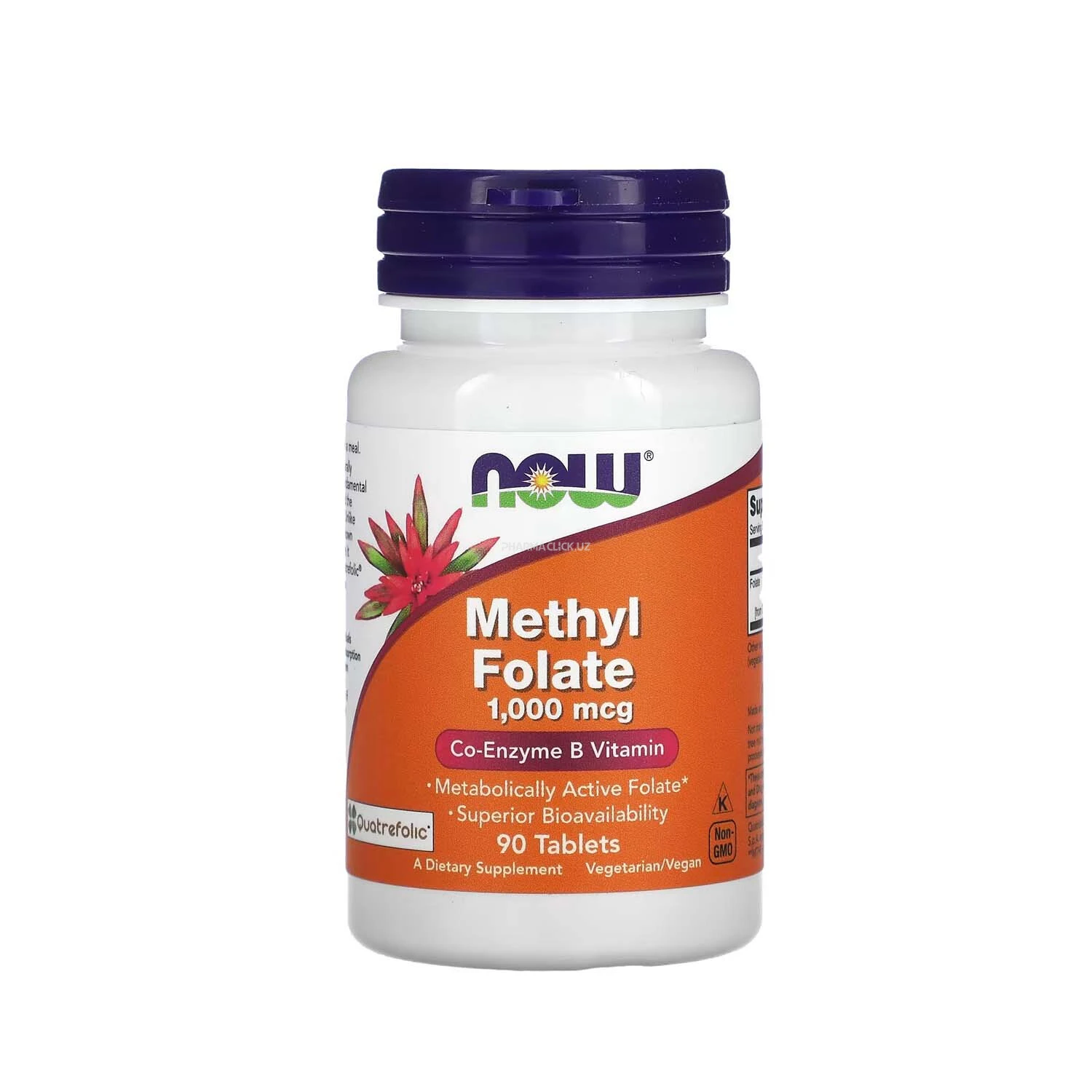 Метилфолат (Витамин B-9) Now Foods, 1000мкг 90 таб