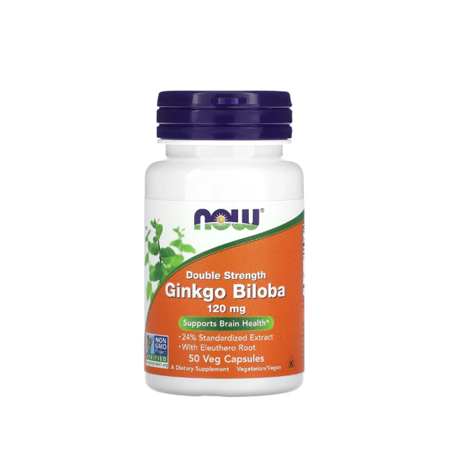 Now Foods Ginkgo biloba, ikki karra ta’sirli, 120 mg, 50 kapsula
