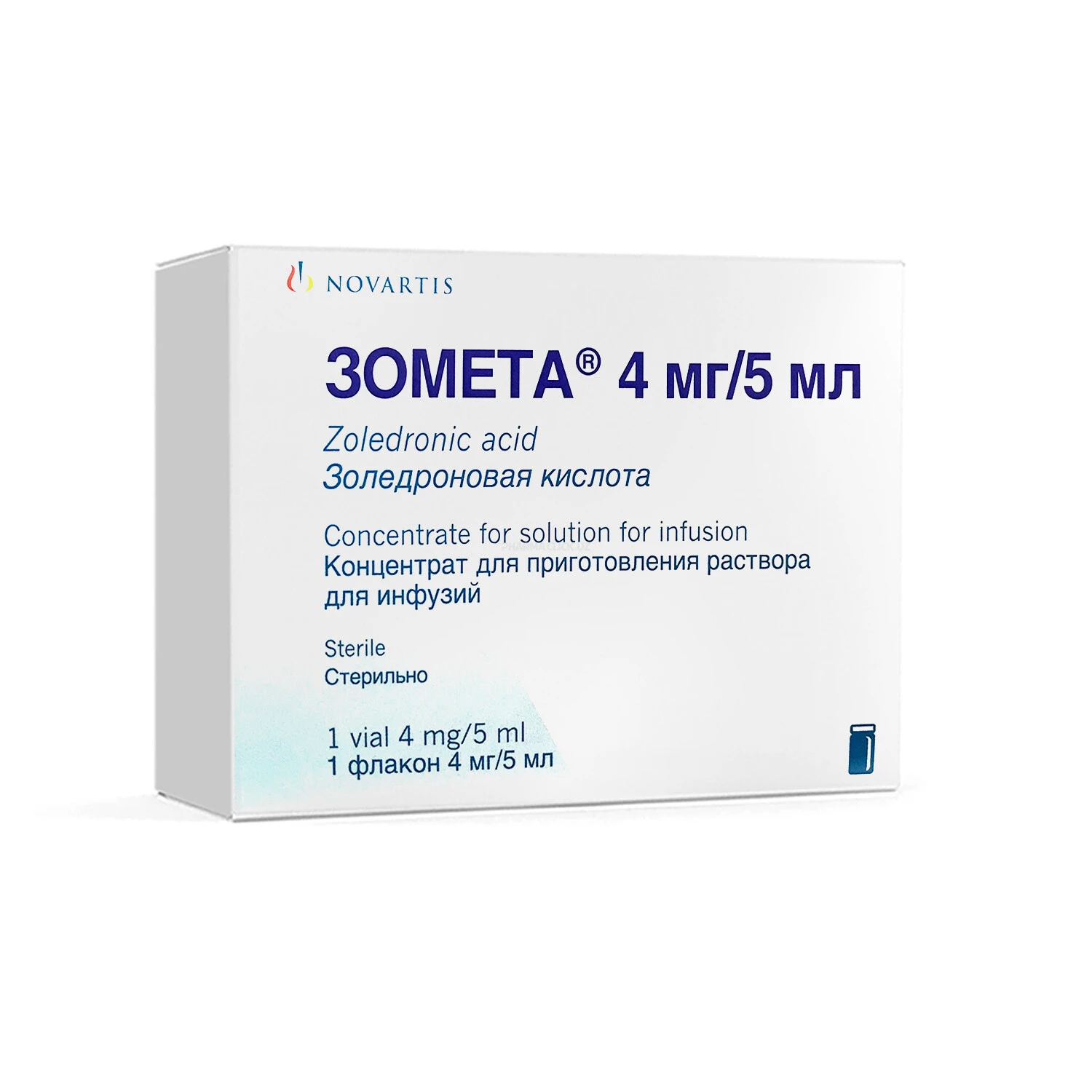 Zometa infuziya uchun eritma 4 mg / 5 ml / №1