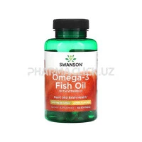 Омега-3 рыбий жир с витамином D, Swanson, 1000 мг, вкус лимона, 60 капсул