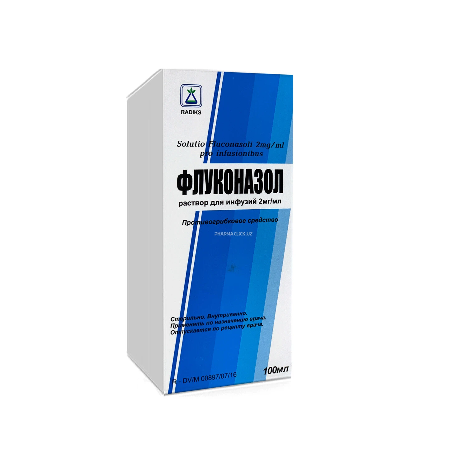 Flukonazol infuziya uchun eritma 2mg/ml 100ml Radiks