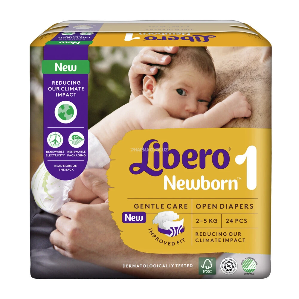 Подгузники детские Libero Newborn 1 (2-5КГ) 24шт