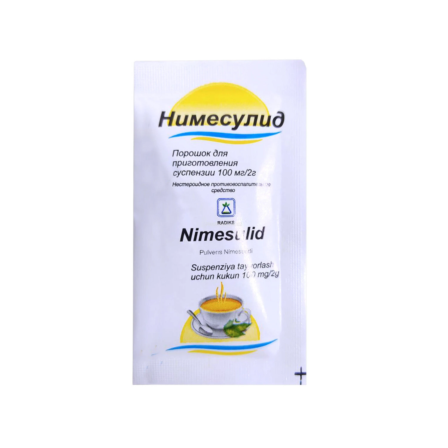 Nimesulid suspenziya tayyorlash uchun kukun 100mg/2g №1, paketcha
