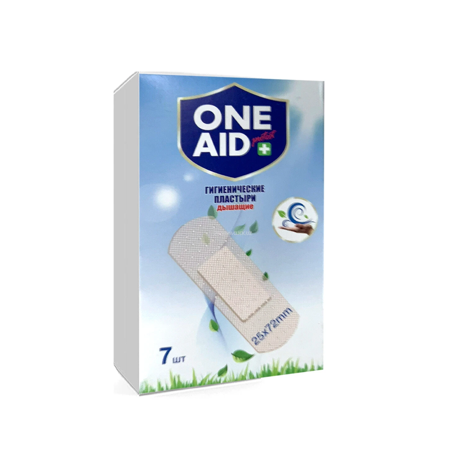 Пластырь гиг. на поливинилхлоридной основе ONE AID 25мм*72мм №7