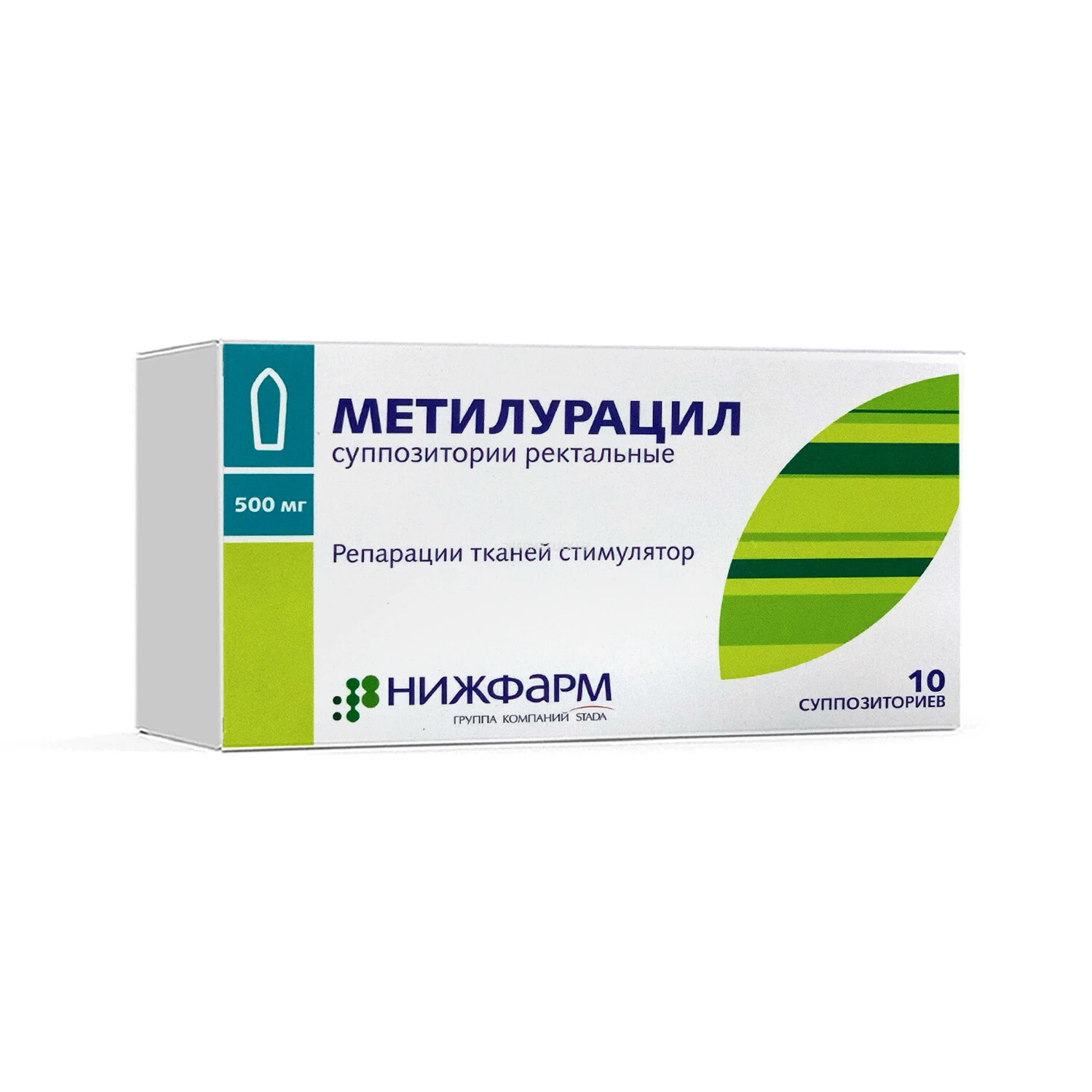 Метилурацил  супп.рект.500мг №10  (Нижфарм)