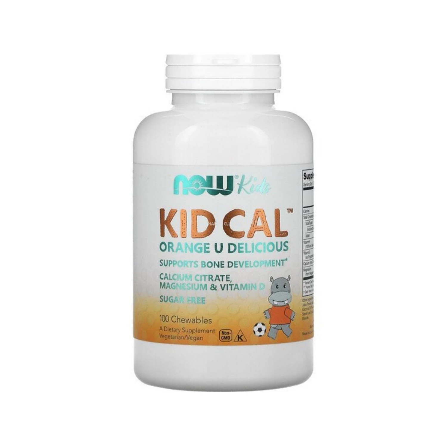 Now Kids Kid Cal bolalar kalsiy moddasi, 100 ta chaynaladigan tabletka