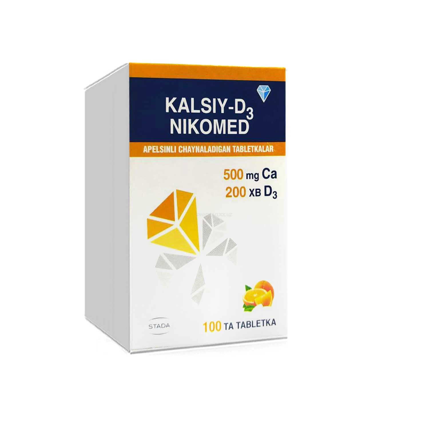 Kaltsiy D3 Nikomed apelsin ta'mli tab. №100