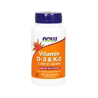 Витамины D3 и K2 NOOW Foods, 120 растительных капсул 
