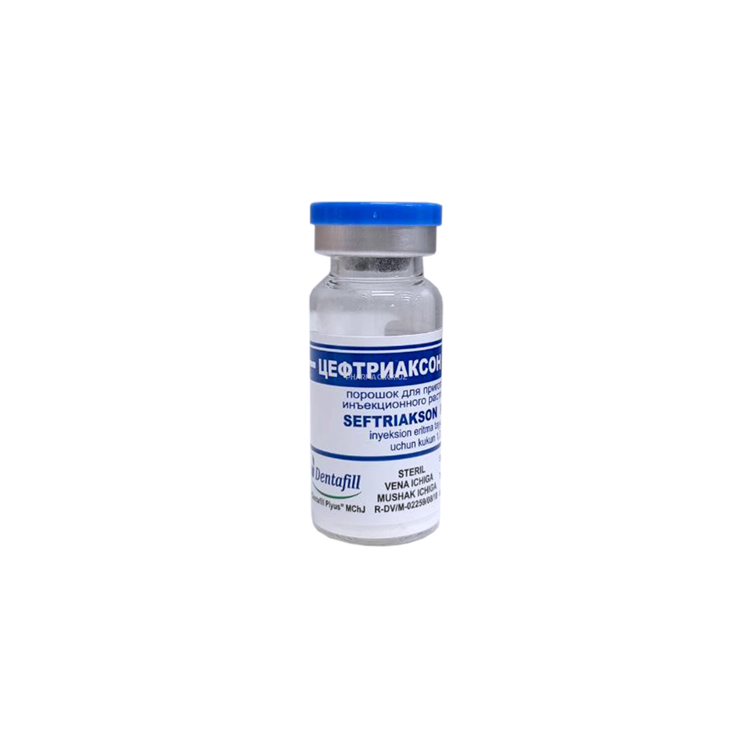 Цефтриаксон натрия пор. инъекц.р-р 1.0г. Dentafill Plyus