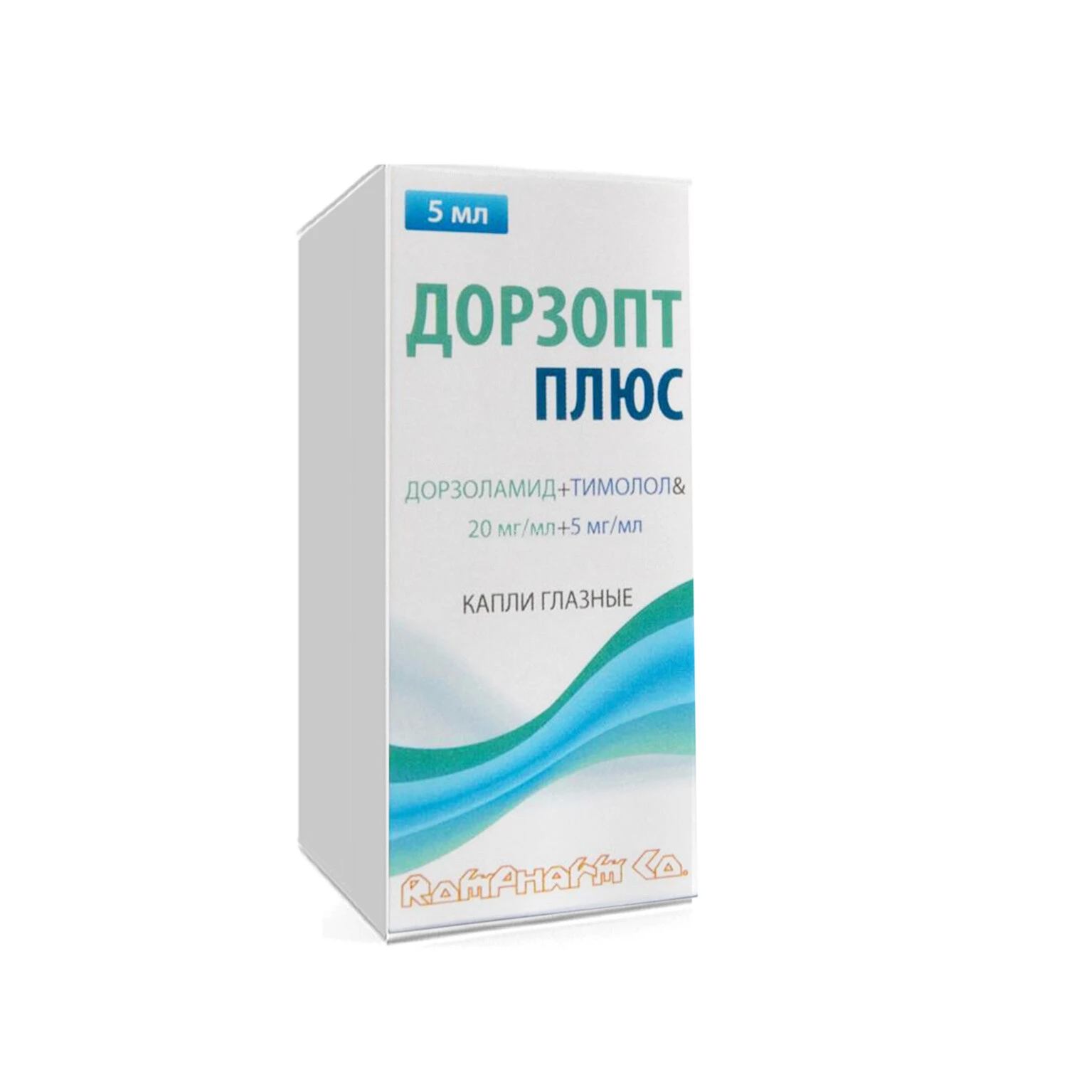 Дорзопт Плюс капли гл 20 мг/мл +5 мг/мл 5 мл