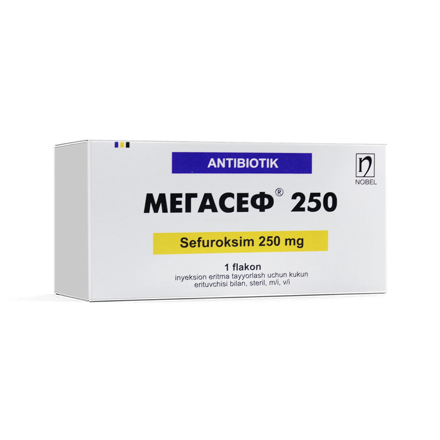 Мегасеф 250 пор. для приг./ин. №1 с растворит. 2 мл №1