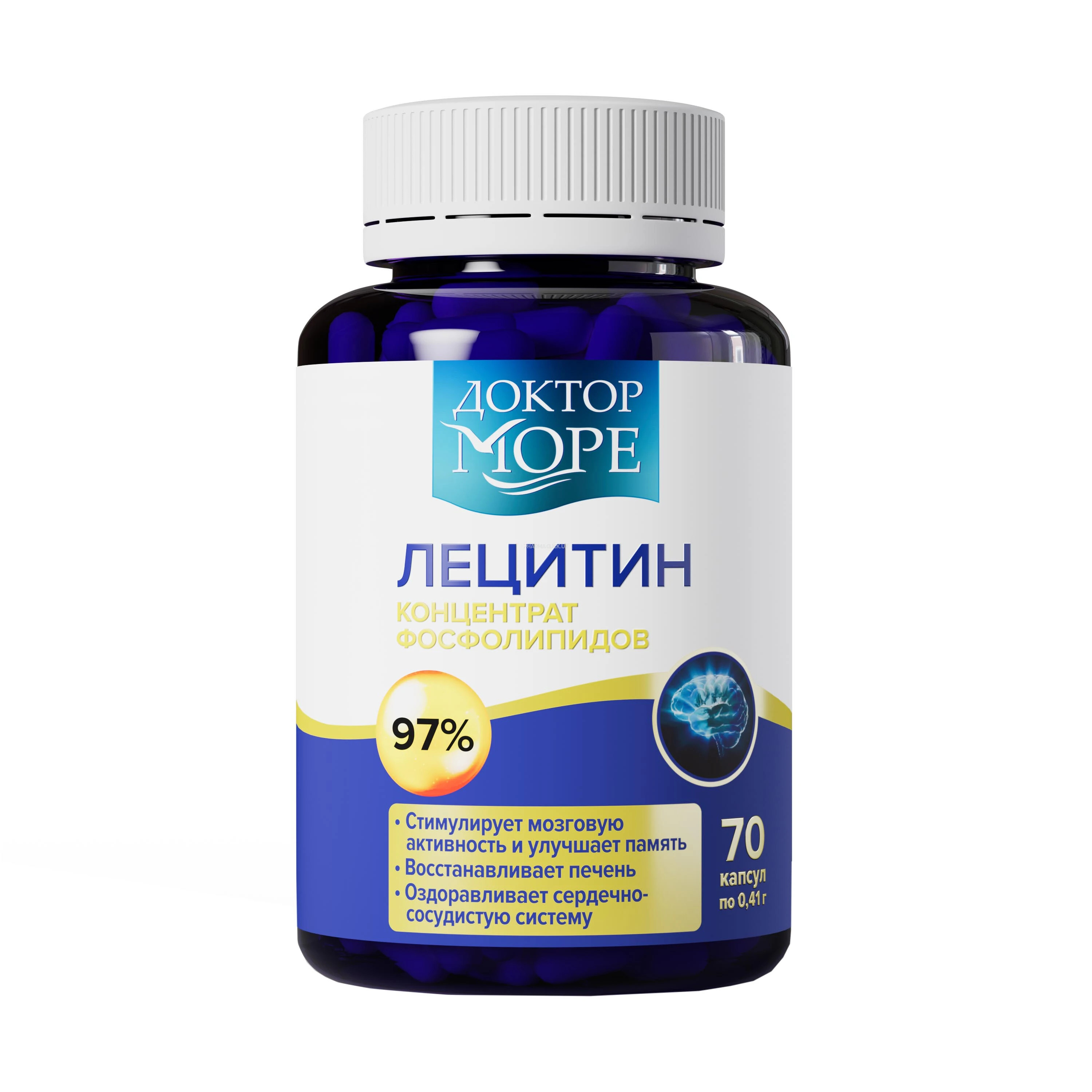 Лецитин, Доктор Море, 410 мг, 70 капсул