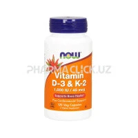 Витамины D3 и K2 NOOW Foods, 120 растительных капсул 