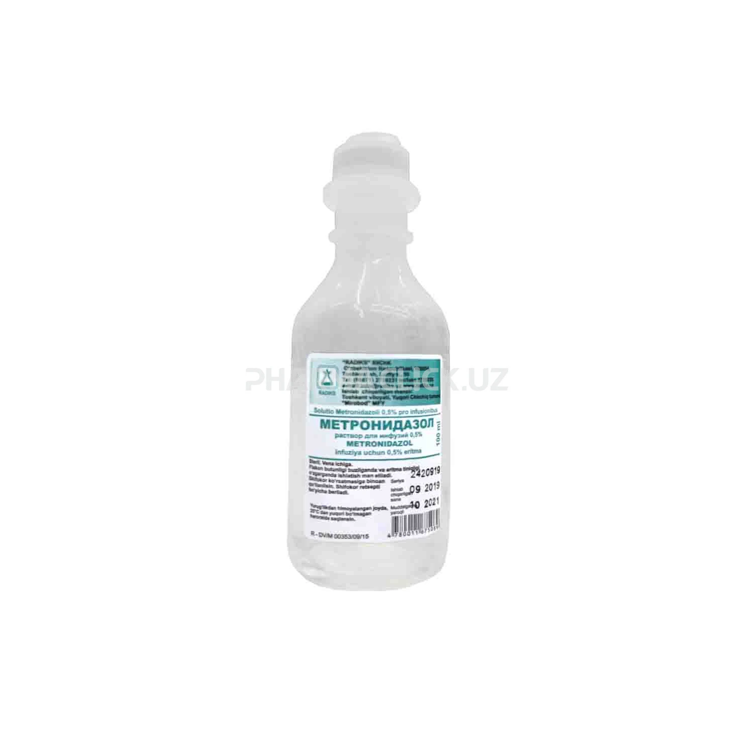 Метронидазол р-р д/инф. 0,5% 100мл Radiks Метронидазол р-р д/инф. 0,5% 100мл Radiks