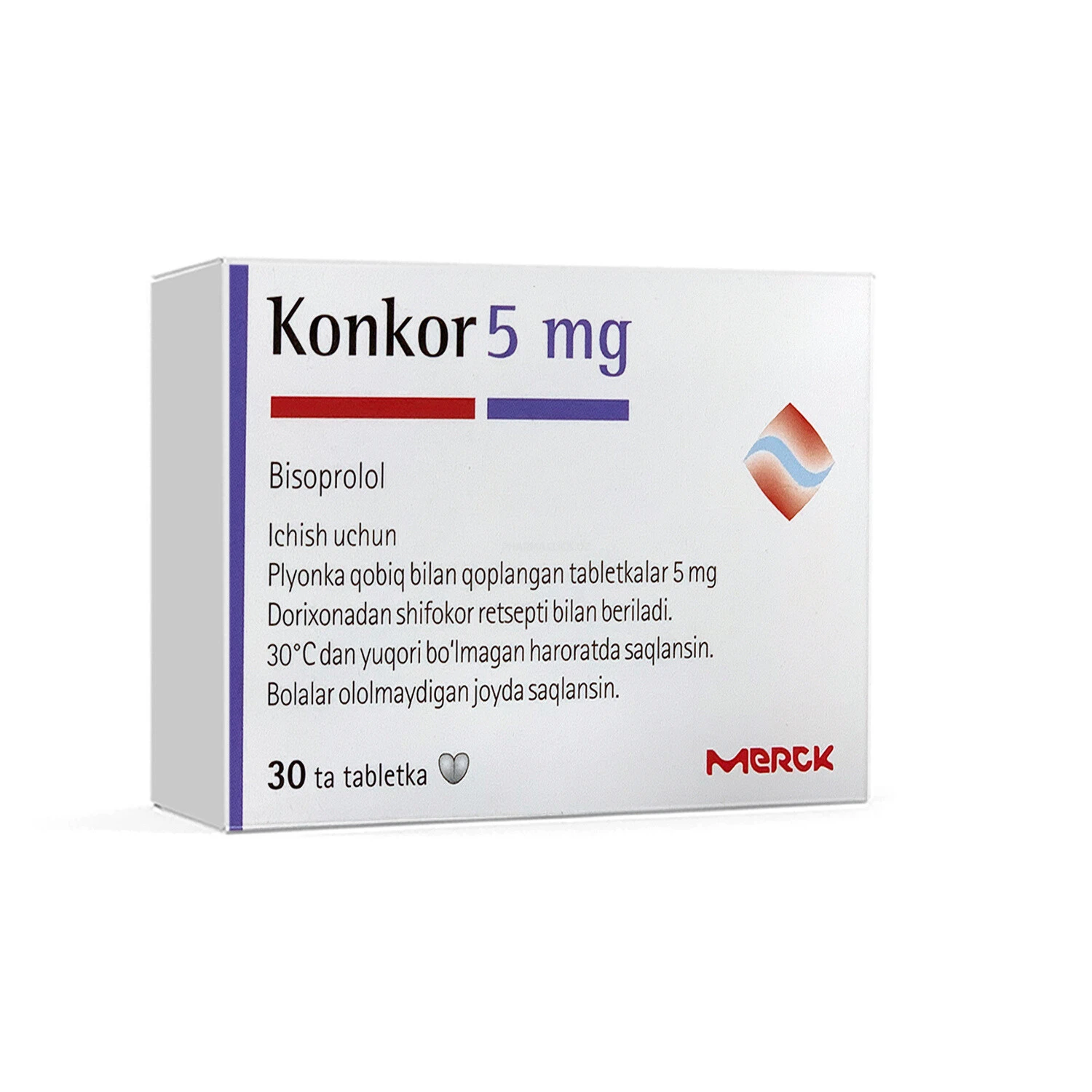 Konkor plyonka qobiq bilan qoplangan tabletkalar 5mg №30