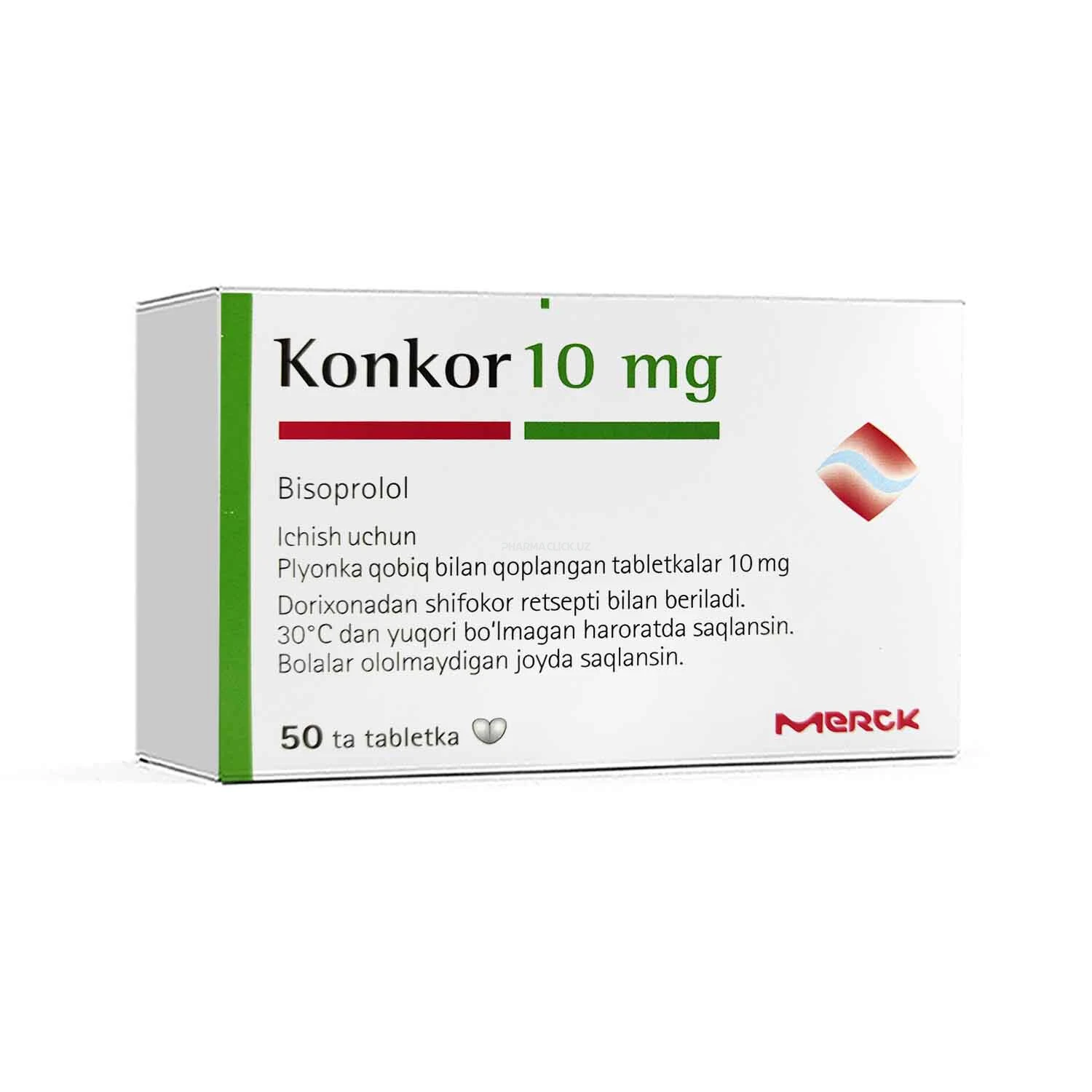 Konkor plyonka qobiq bilan qoplangan10 mg №50