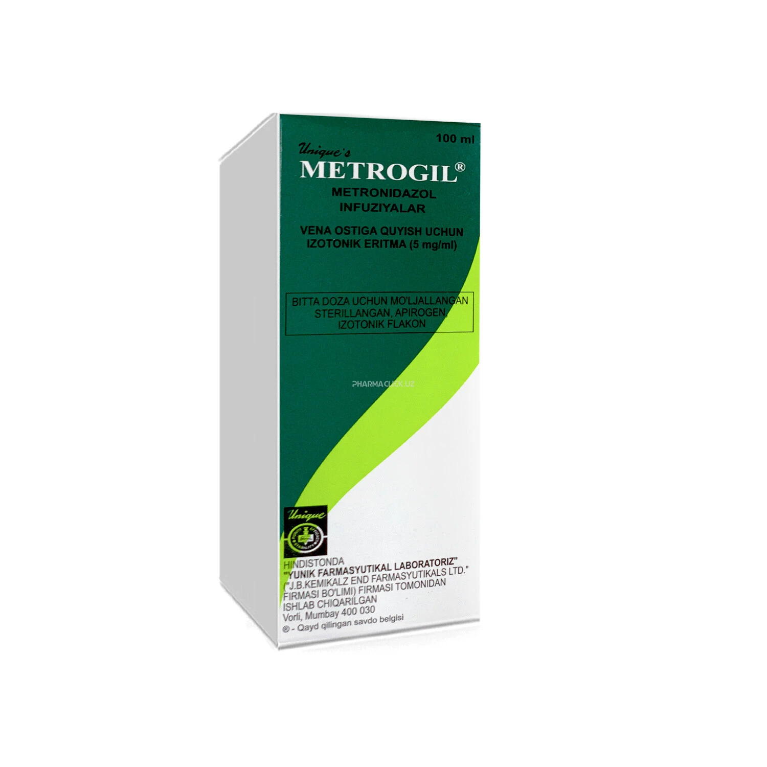 Metrogil eritma 5mg/ml 100ml