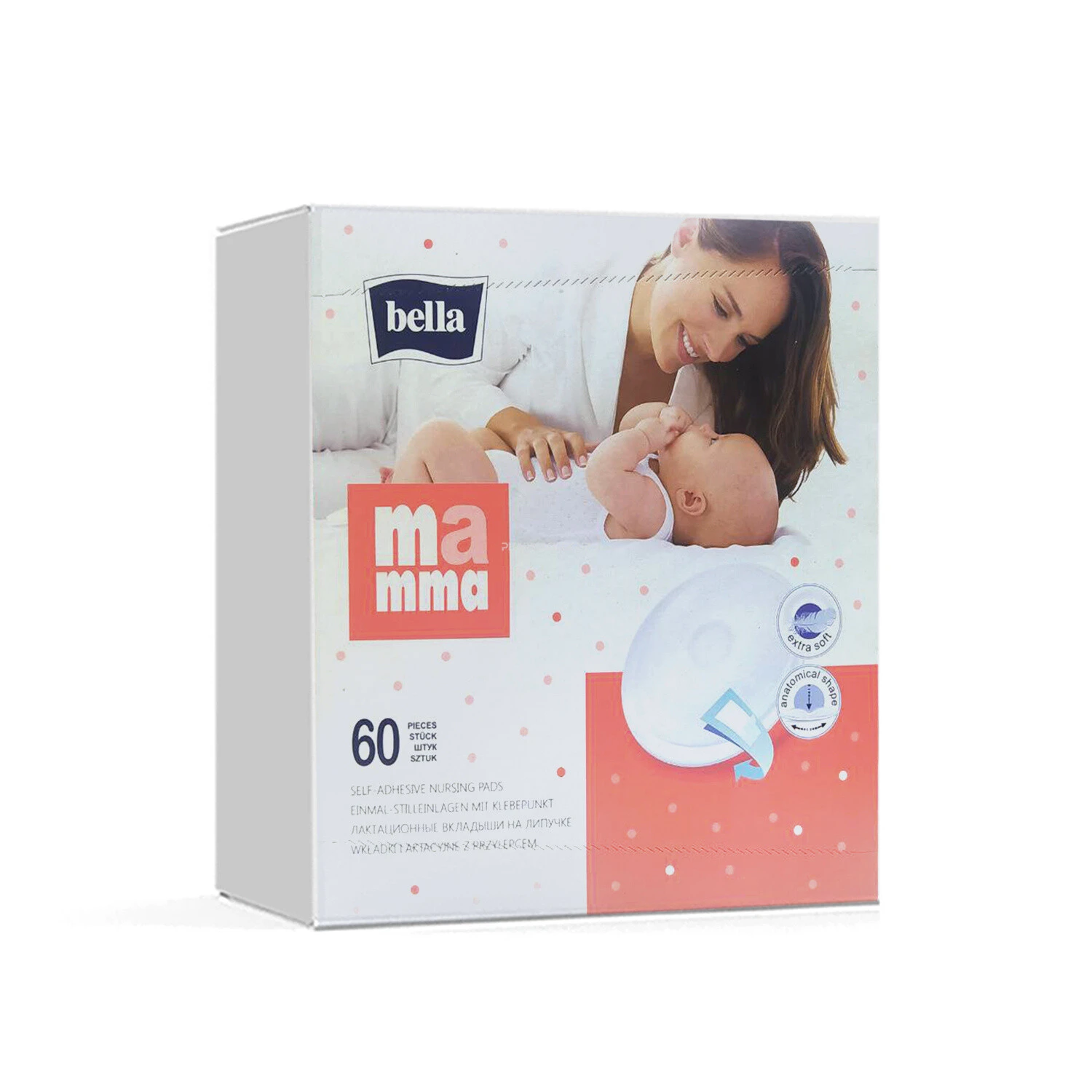 "Bella MAMMA" Velcro bilan laktatsiya qo'shimchalari 60 dona