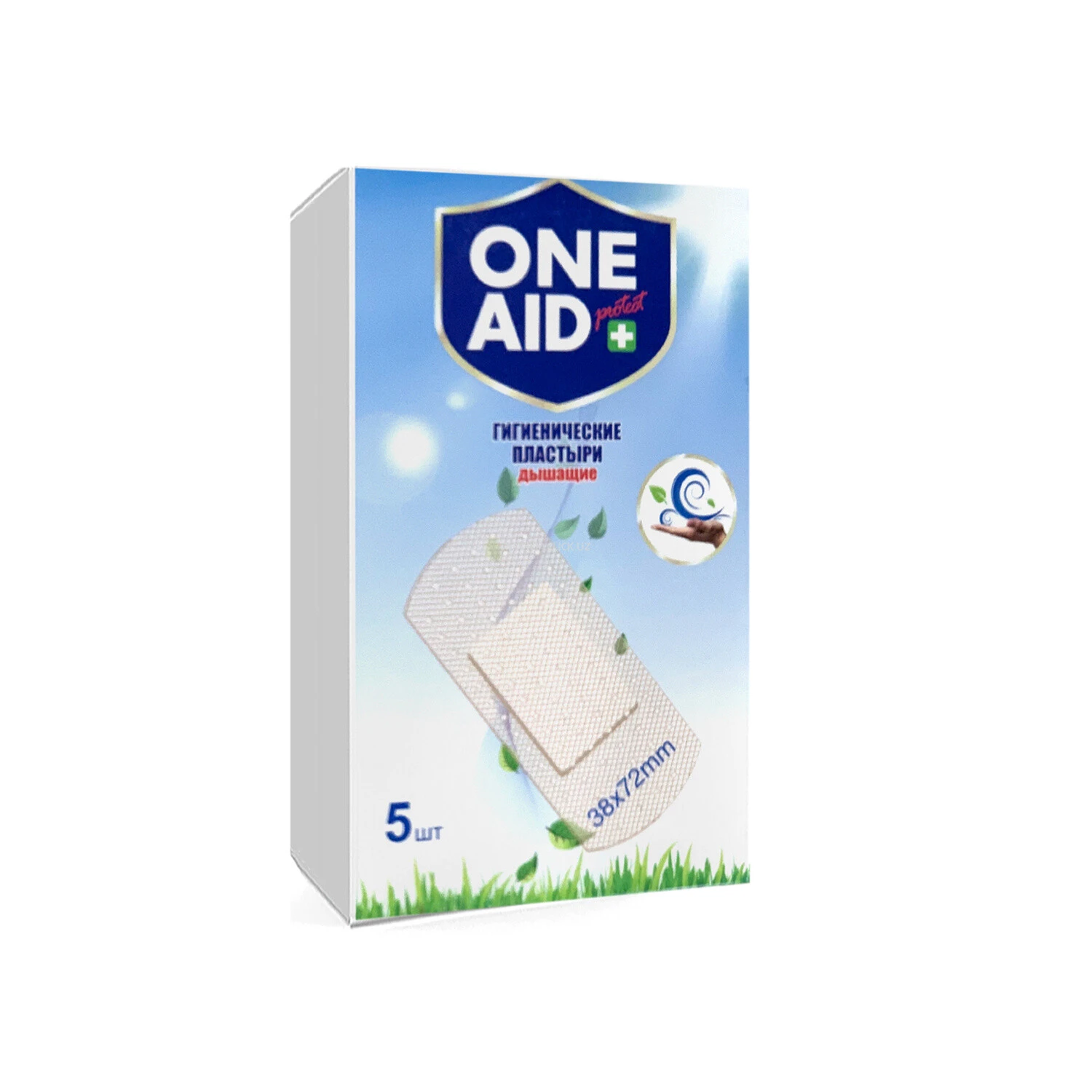 Пластырь гиг. на поливинилхлоридной основе ONE AID 38мм*72мм №5