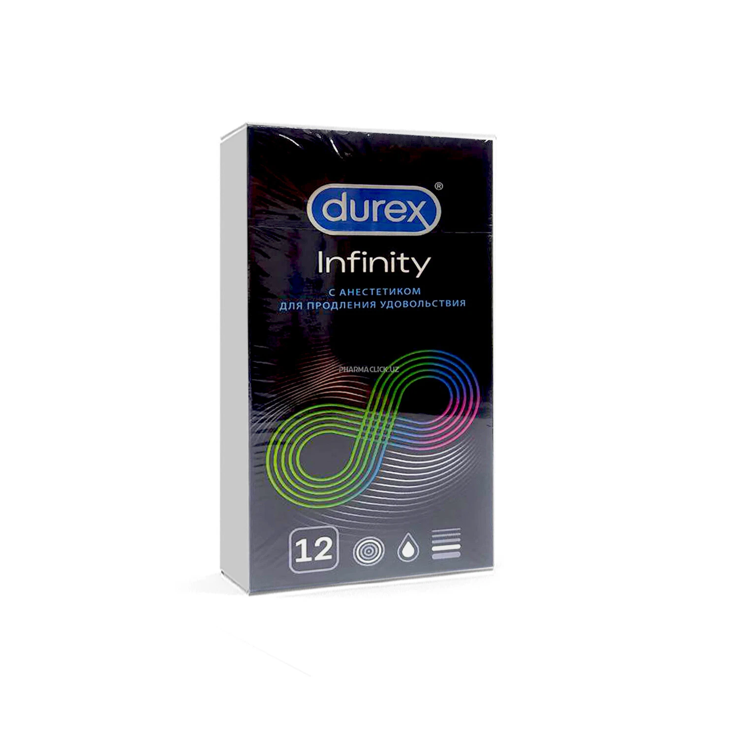 DUREX Infinity prezervativlari №12 (anestetik bilan)