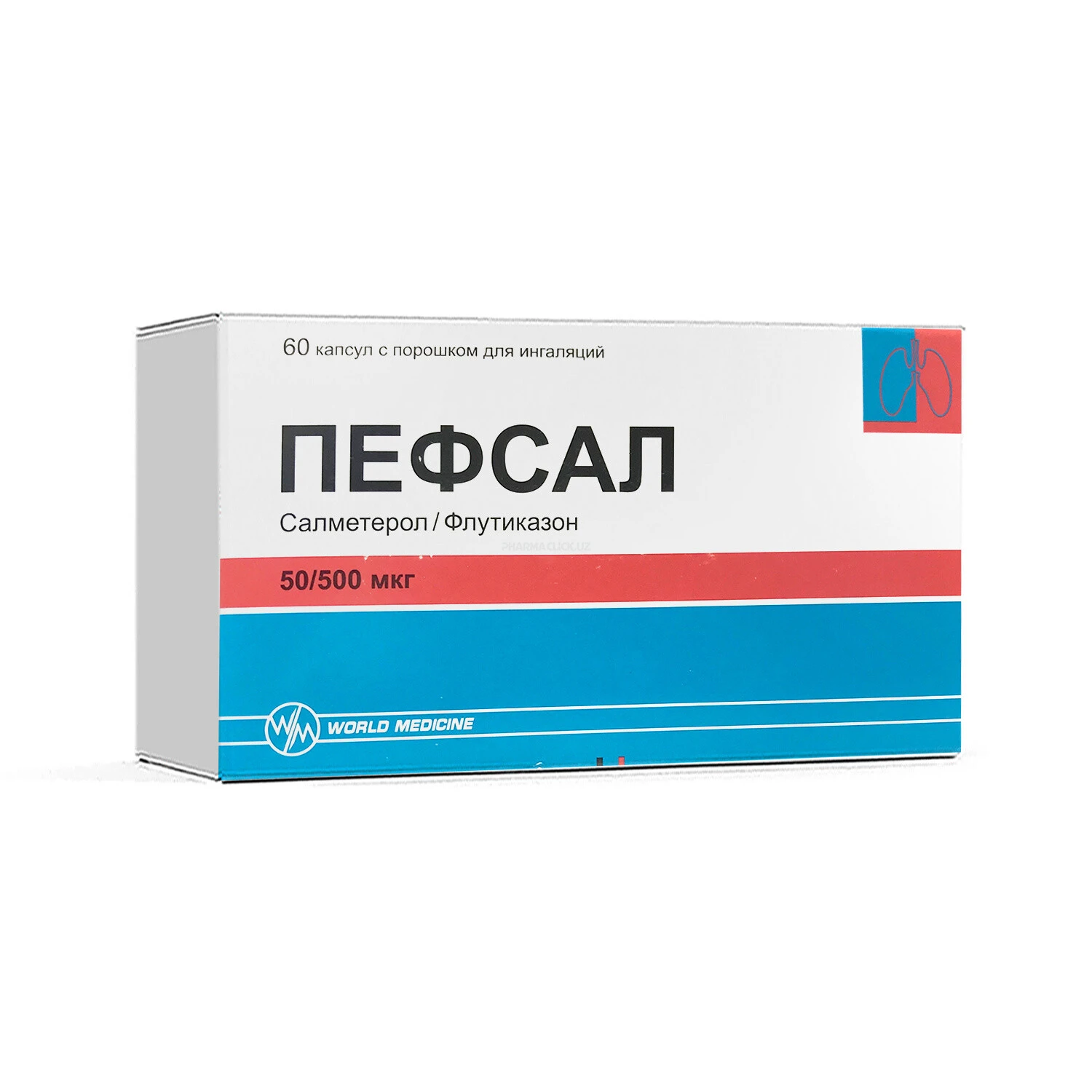 Пефсал капс с порош для ингаляций 50/500 мкг №60