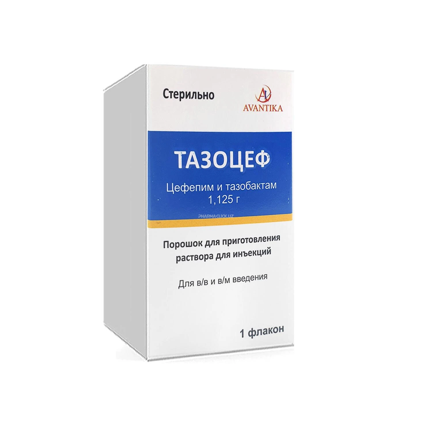 Тазоцеф пршк для приготовления р-ра (Цефипим1,0 g+ Тазобактам.0.125g) №1