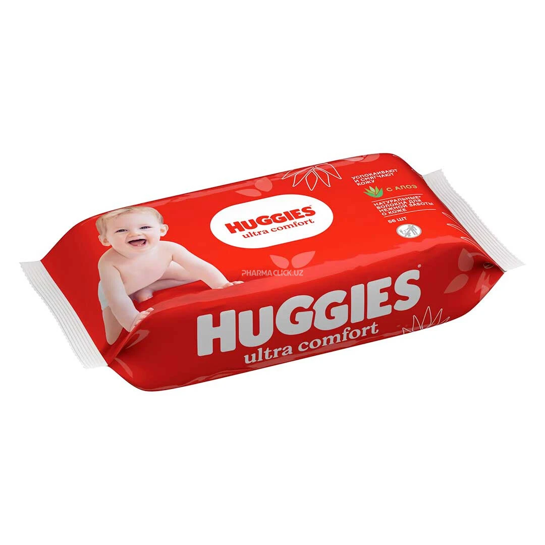 Влажные салфетки Huggies Ultra Comfort Aloe 56 шт