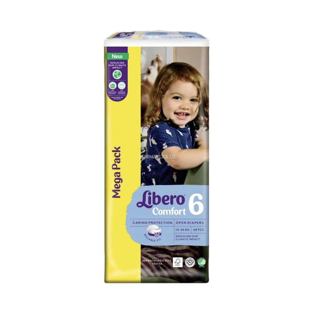 Подгузники детские Libero Comfort 6 junior (13-20 кг) 68шт