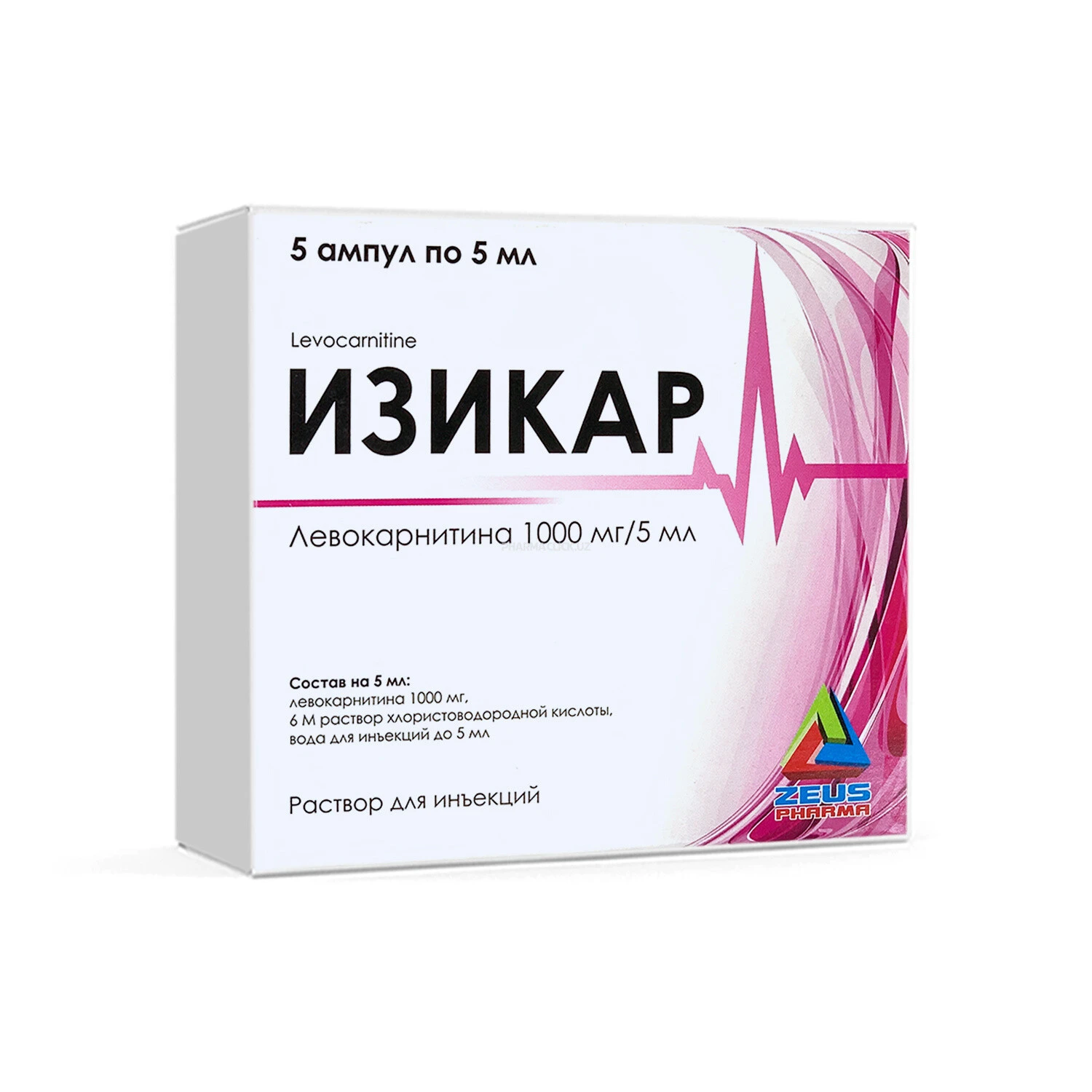 Изикар р-р д/инъекц. 1000мг/5мл №5