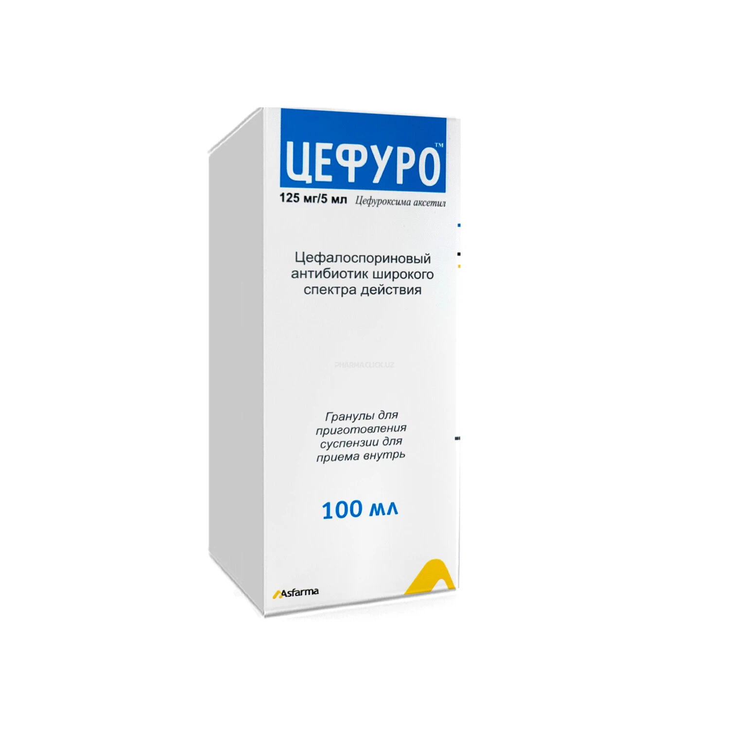 Sefuro 125mg/5ml suspenziya tayyorlash uchun granulalar 100ml