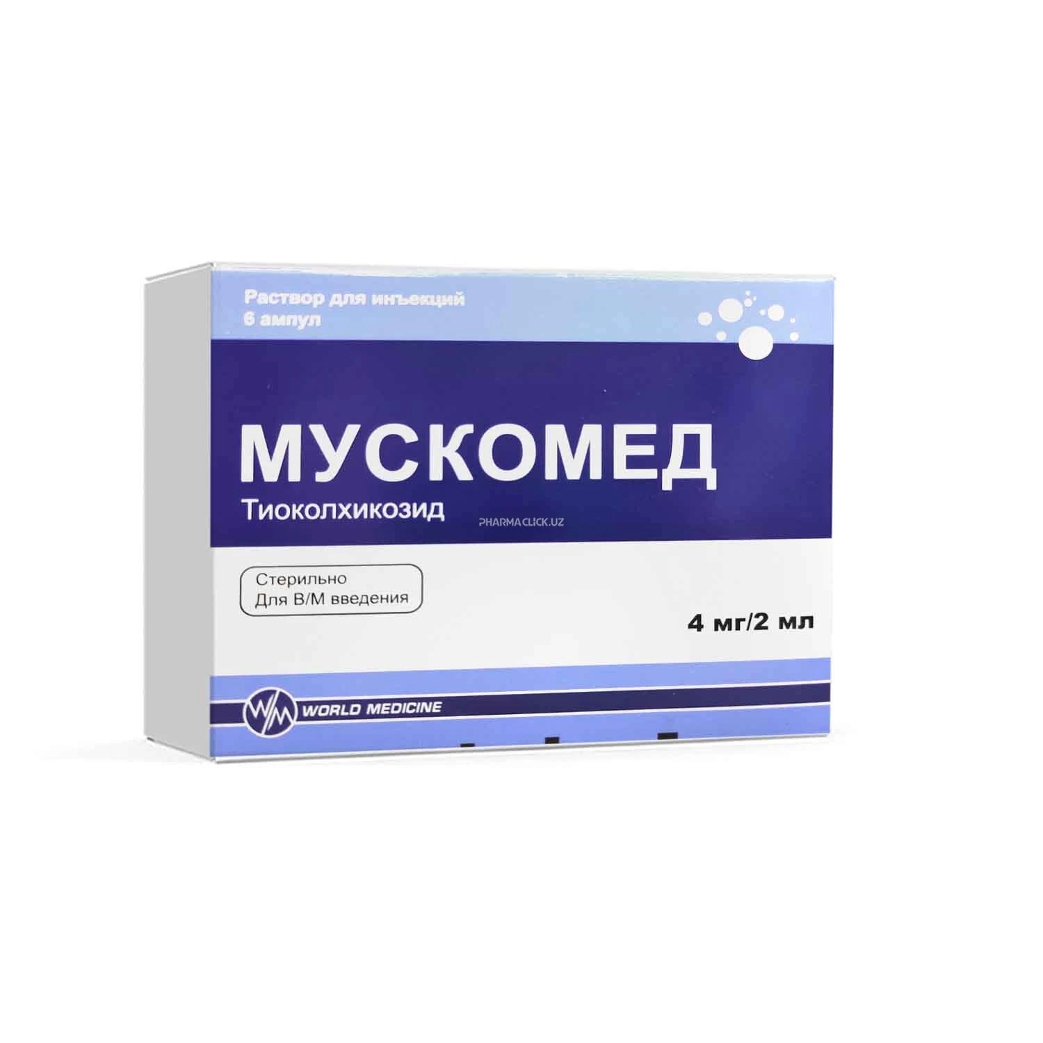 Muskomed in'ektsiya uchun eritma 4mg/2ml ampulalar №6