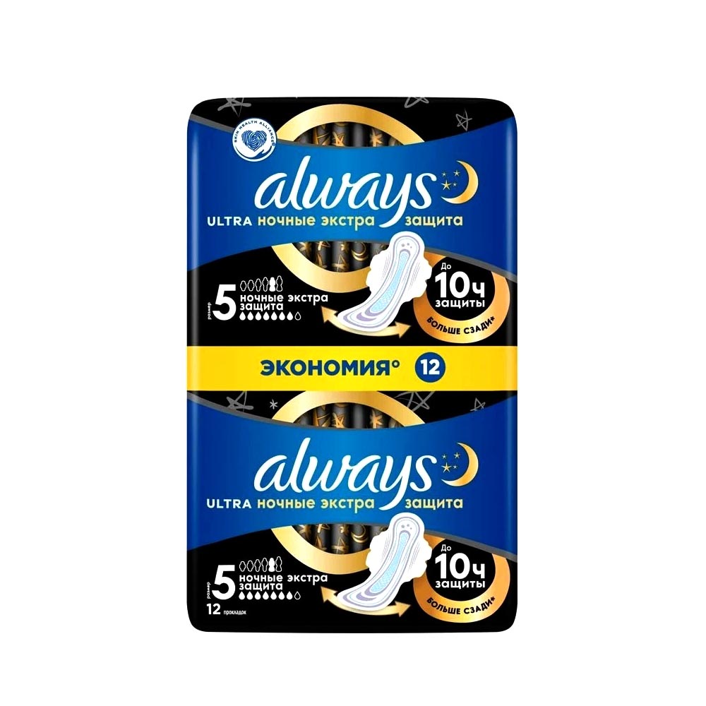 ALWAYS Ultra Pads Night Extra Duo 12 - 1