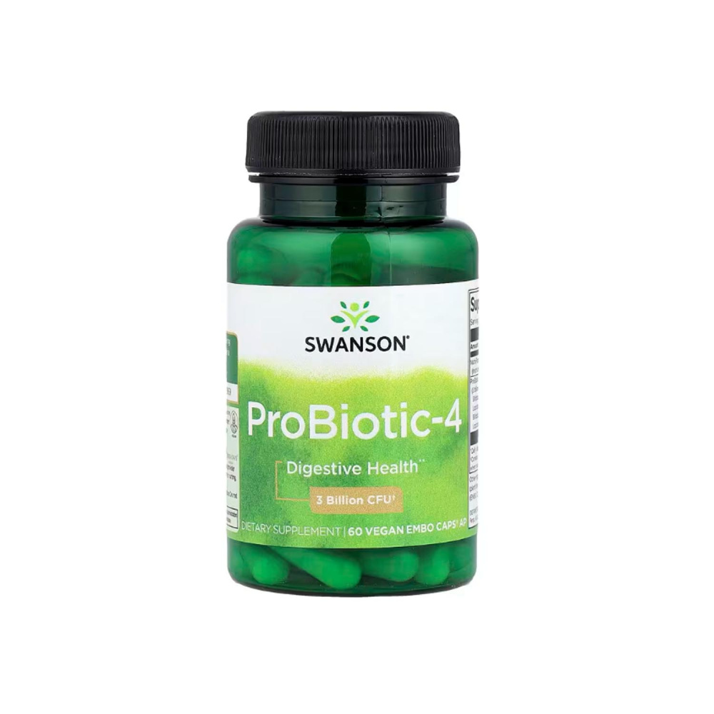 Пробиотик Probiotic-4, 3 Billion CFU, Swanson, 60 капсул
