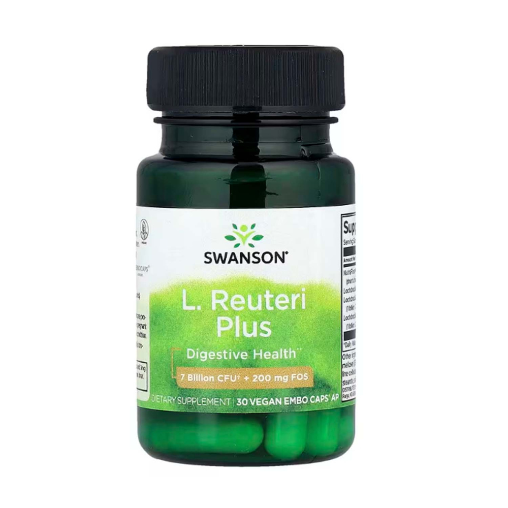 Swanson, L. Reuteri Plus, лактобактерии реутери, 30 веганских капсул
