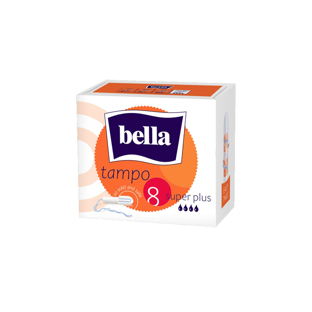Тампоны без аппликатора Bella premium comfort Super Plus 8шт в картонной упаковке