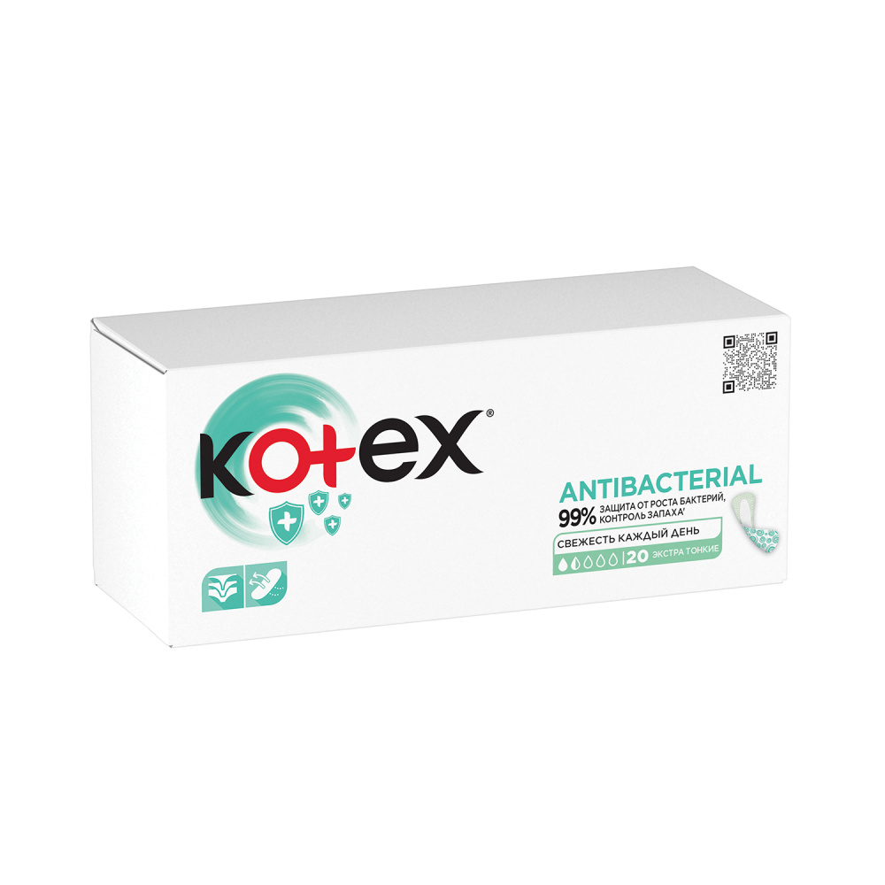 Ежедневные прокладки Antibacterial Extra Thin Kotex 