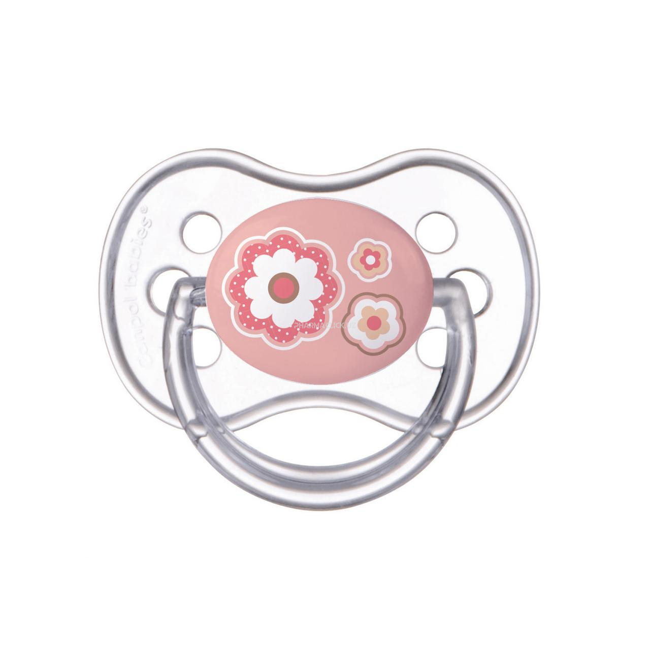 Пустышка силиконовая симметричная Newborn baby Розовые цветы (0-6м)