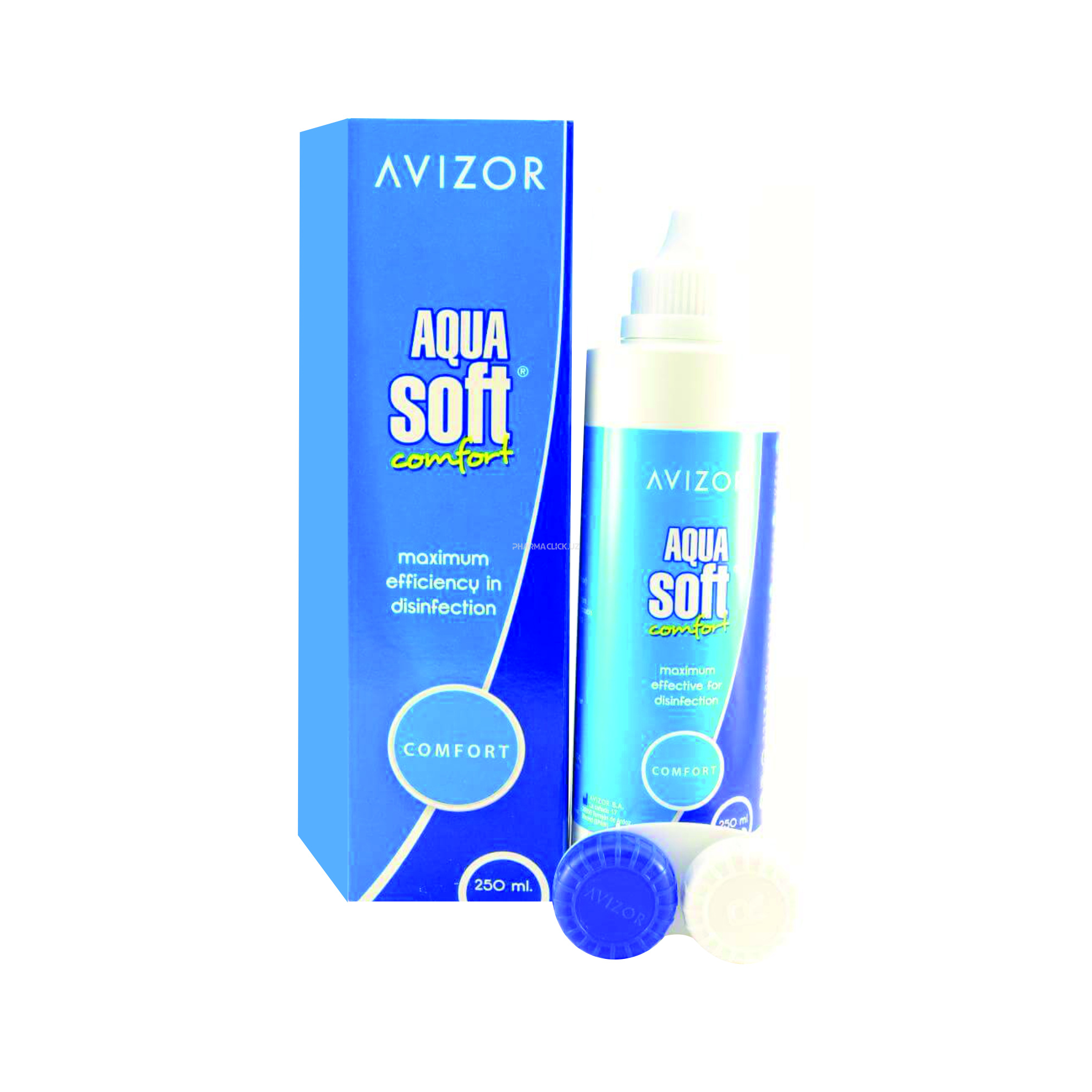 Раствор универсальный AVIZOR Aquasoft Comfort для всех типов мягких контактных линз во флаконе, 250