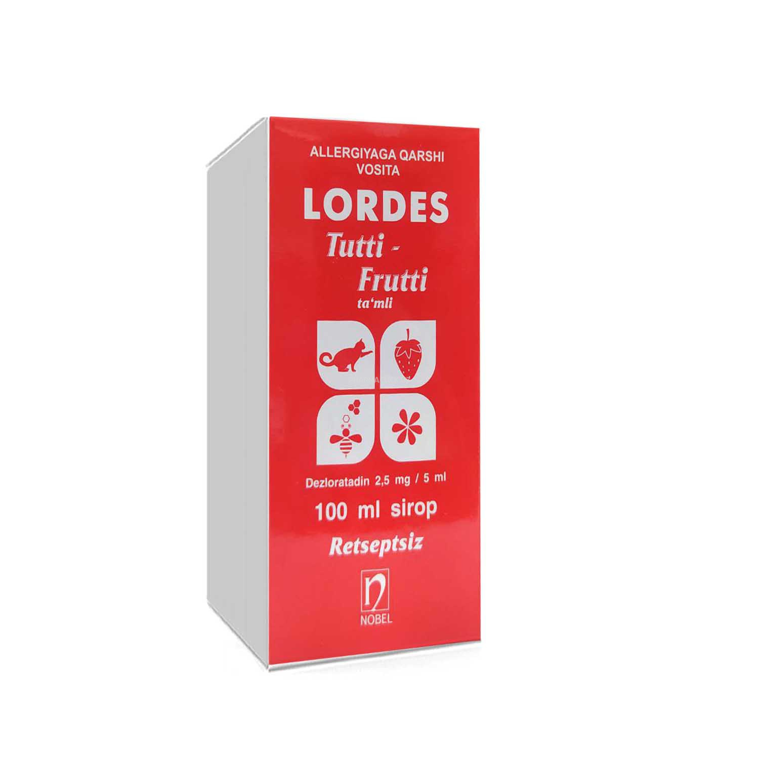 Lordes sirop 2.5 mg/5 ml flakonlarda 100 ml