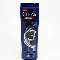 Clear Мen 3 in 1 с активированным углём