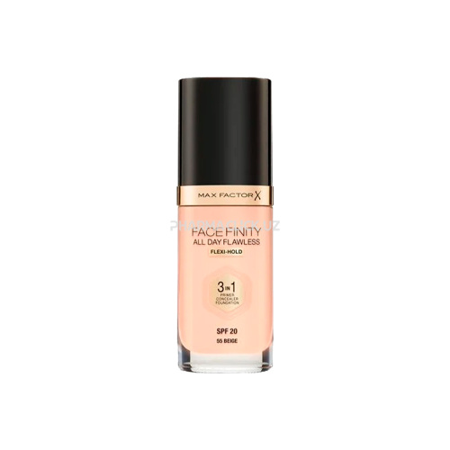 Тональный крем для лица Max Factor Facefinity All Day Flawless 3 in1 Foundation, оттенок 55 Бежев