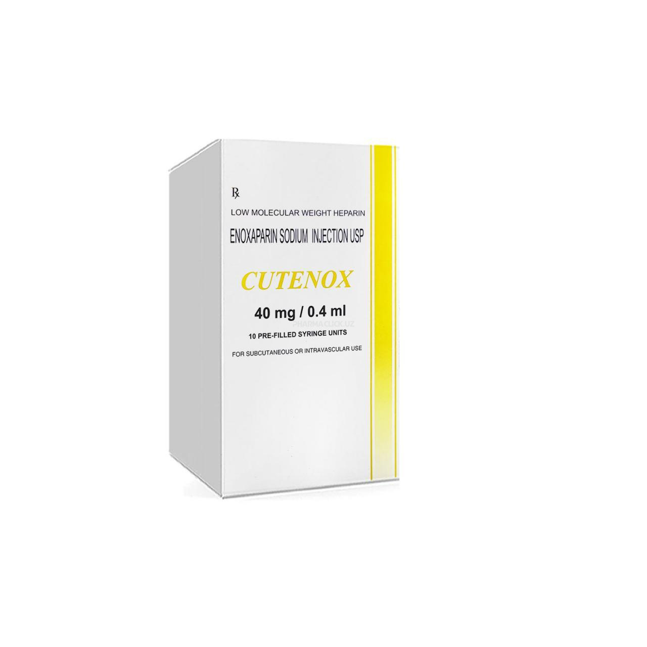 Эноксапарин Кутенокс  40 мг/0,4 мл №2, шприц (Клексан, Фленокс)