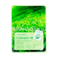 Маска для лица PURENESS 100 GREEN TEA MASK SHEET 21 мл