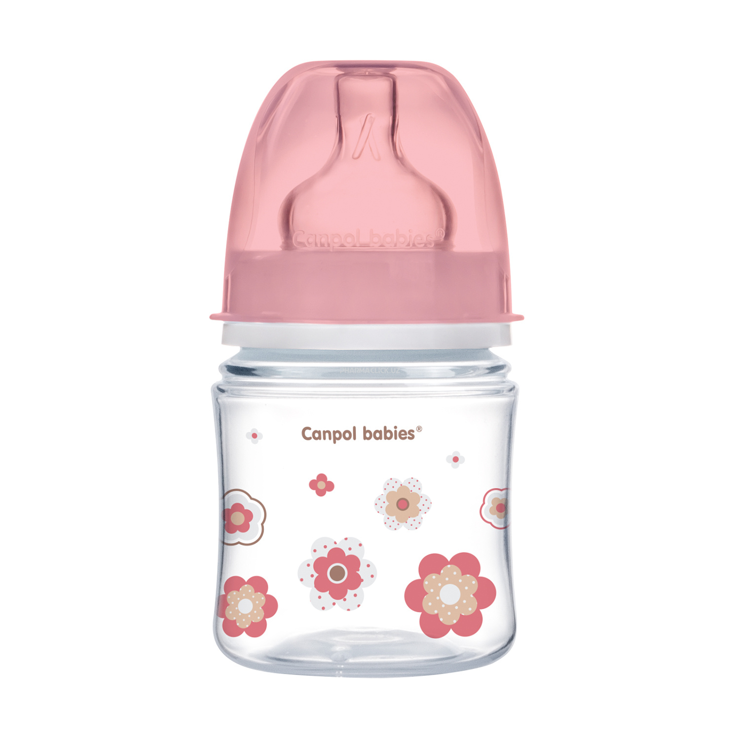 Антиколиковая бутылочка с широким горлышком Easy Start - Newborn baby Розовые цветы 120мл