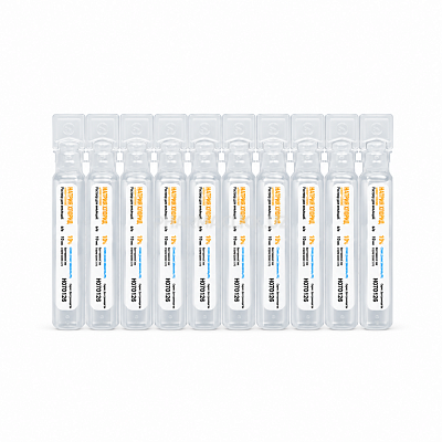 Row of Labeled Medical Ampoules