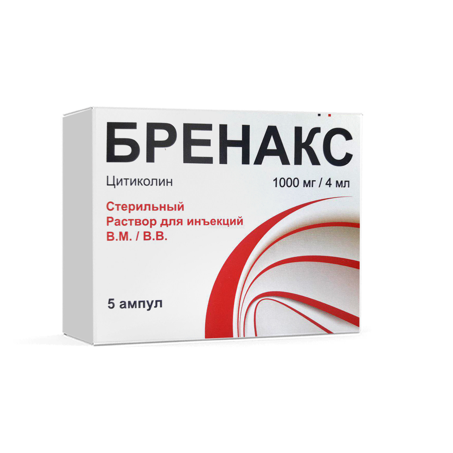 Brenaks vena ichi in'ektsiyasi uchun eritma 1000 mg /4 ml №5 amp