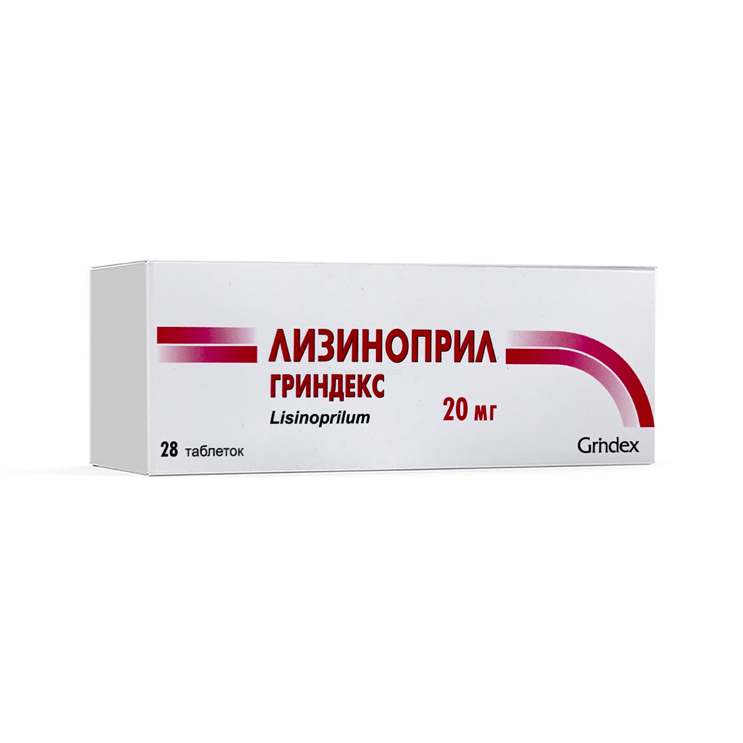 Лизиноприл Гриндекс таб. 20 мг №28